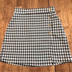Hollister faux wrap blue plaid miniskirt. Size XS